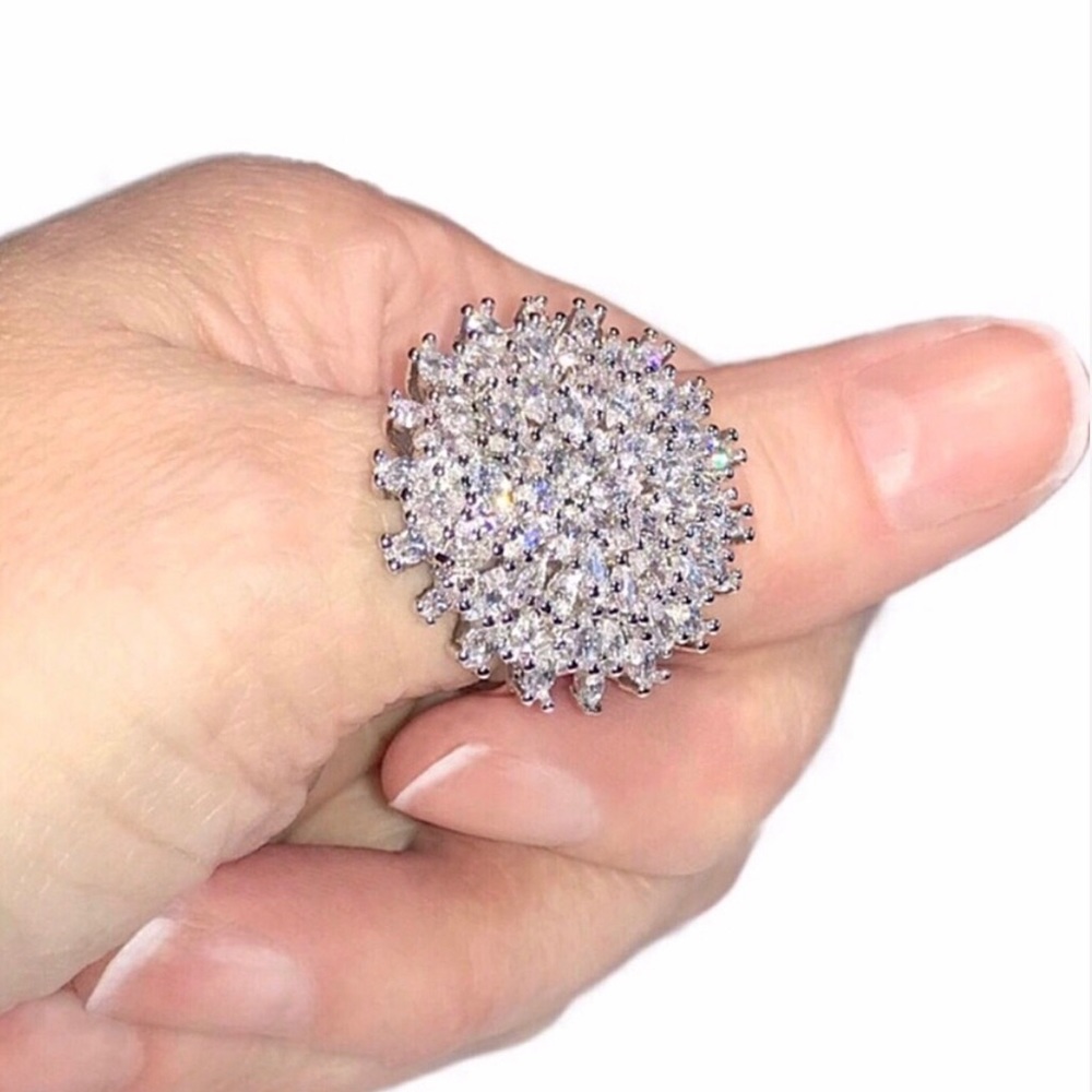 925 SilverPlated White Sapphire Ring - Picture 2 of 7